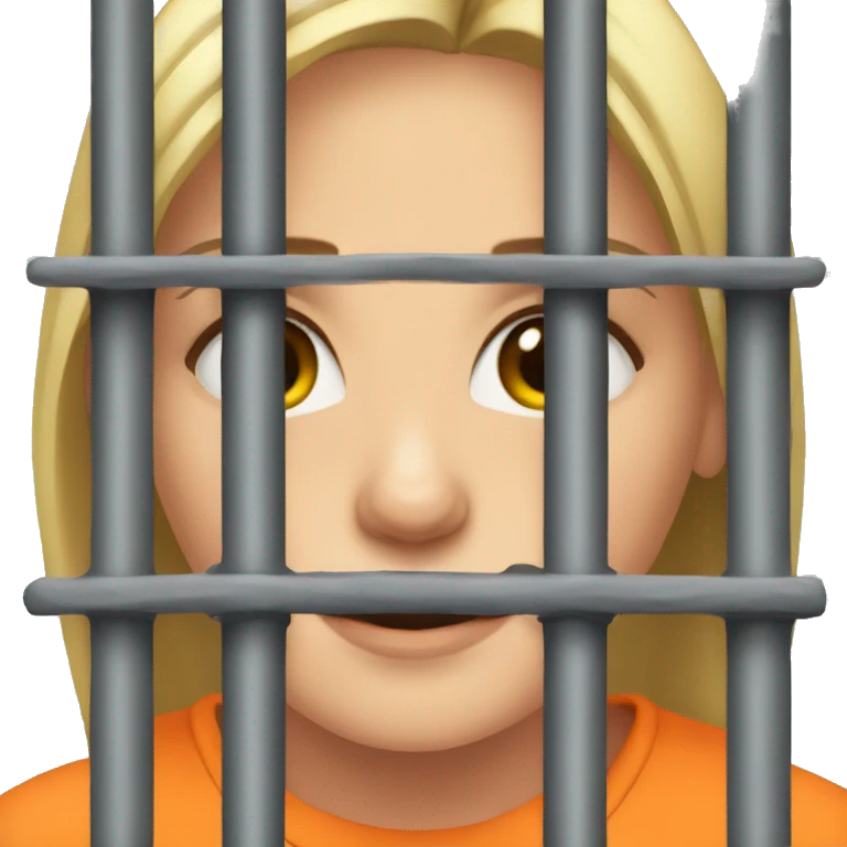 a girl between bars in a prison emoji