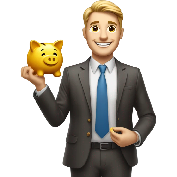 happy business man saving money emoji