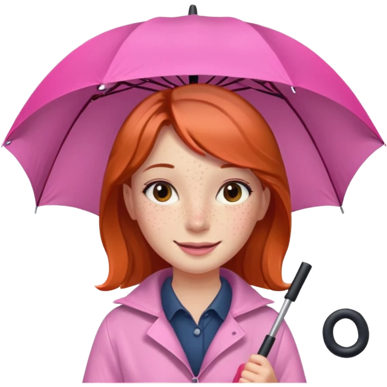 Girl with pink umbrella emoji