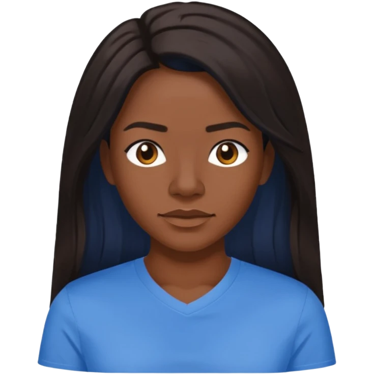 Dawn Richards with dark brown long hair, medium dark skin emoji
