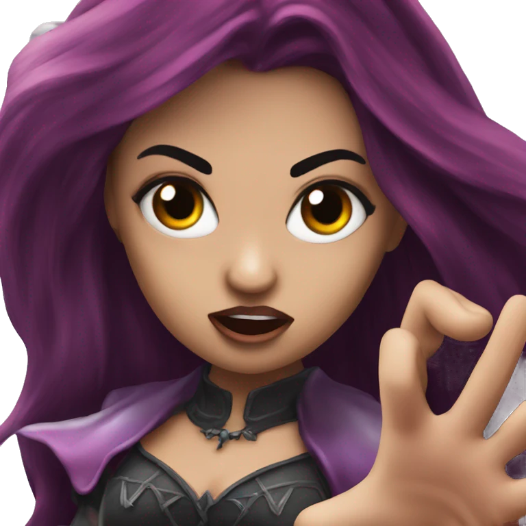 A vampire bad girl fighting a fairy good girl emoji