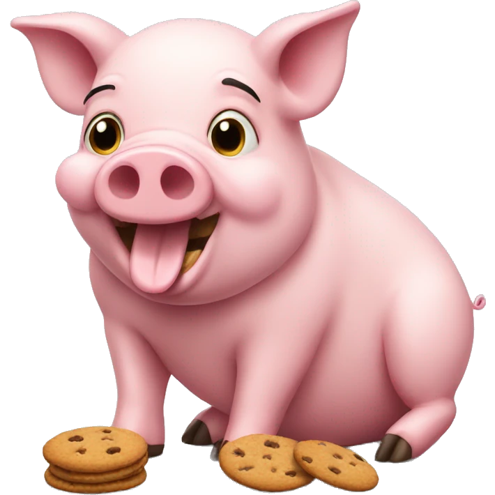 pig eating cookies emoji