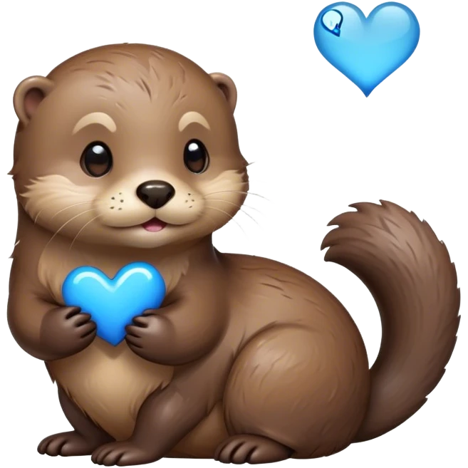 otter with a blue heart emoji