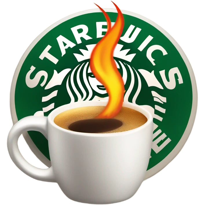 Starbucks coffee on fire emoji