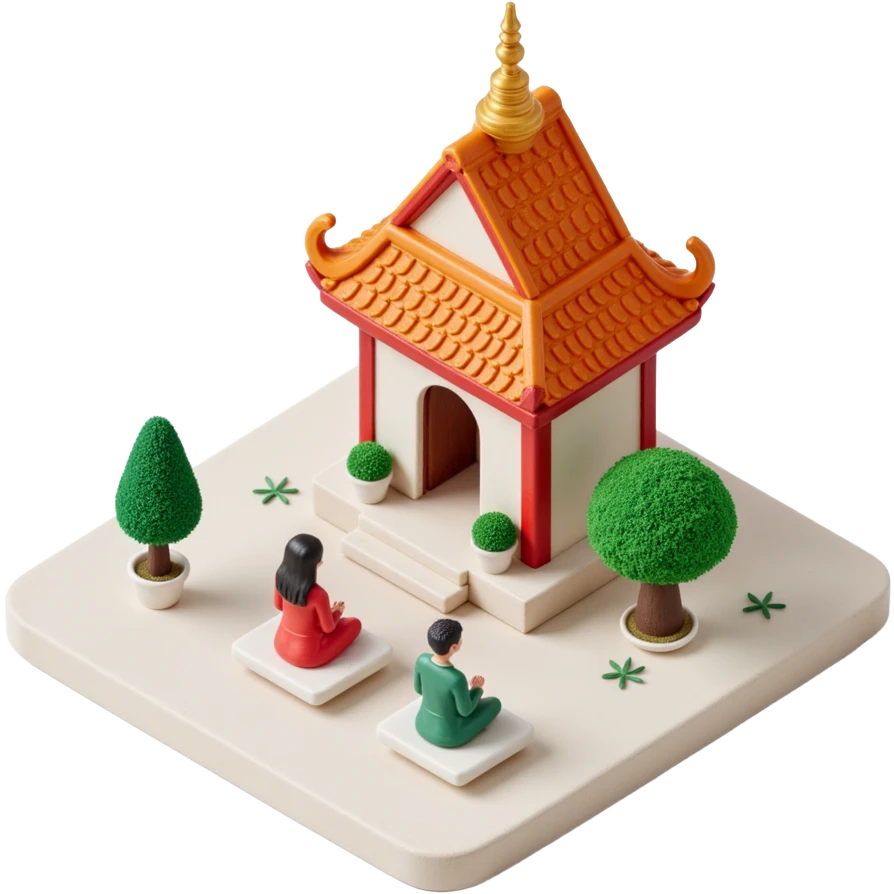 people praying in a Buddhist temple emoji