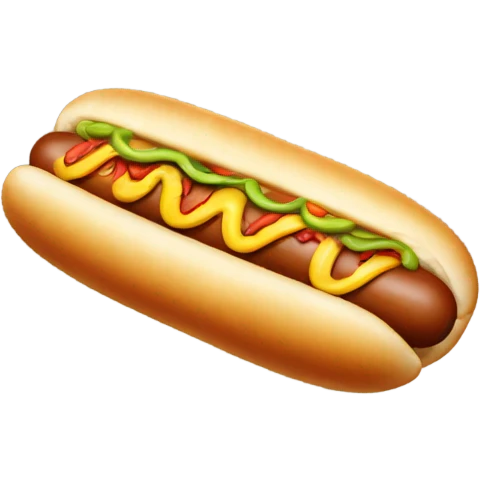 Wrinkly hotdog emoji