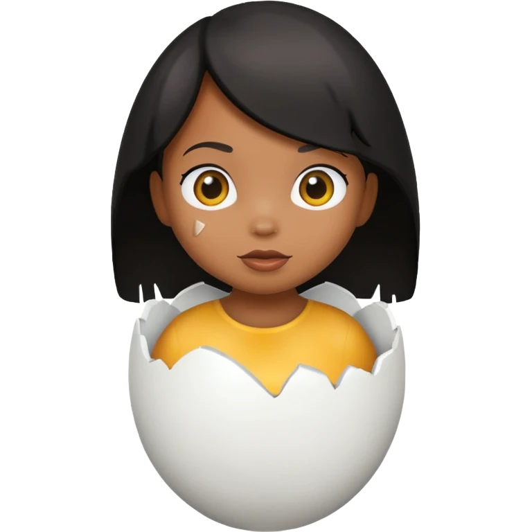 Un poussin noir qui est dans sa coquille d’oeuf emoji