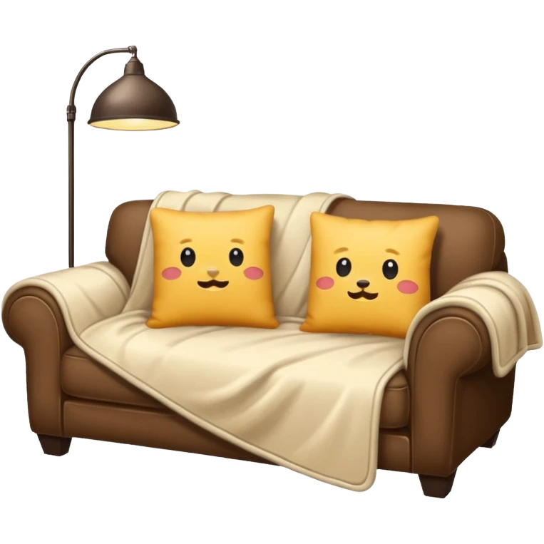 cozy blanket couch fort emoji