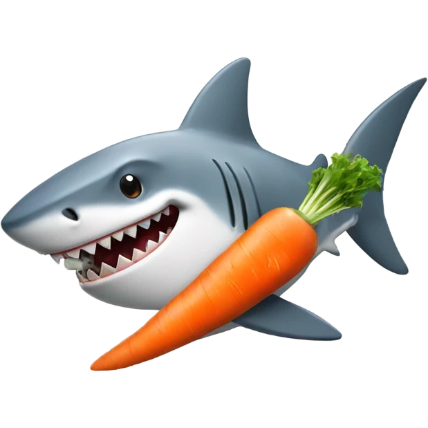 Shark eating a carrot emoji