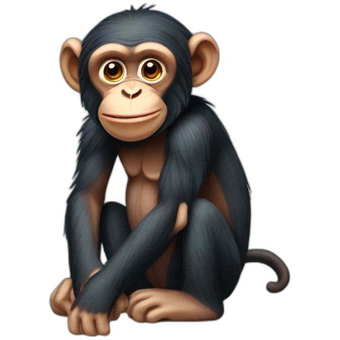 Chimpanzee sitting emoji