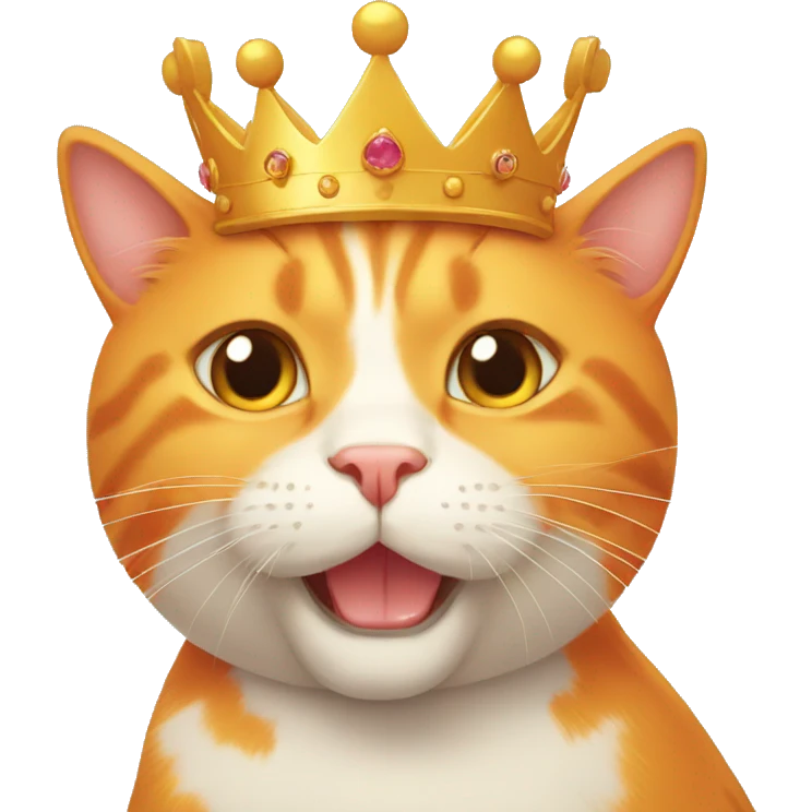 orange cat with crown emoji