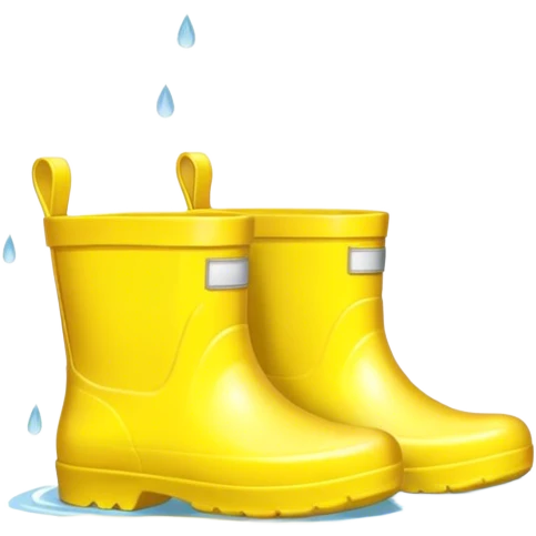 Tiny yellow rain boots emoji