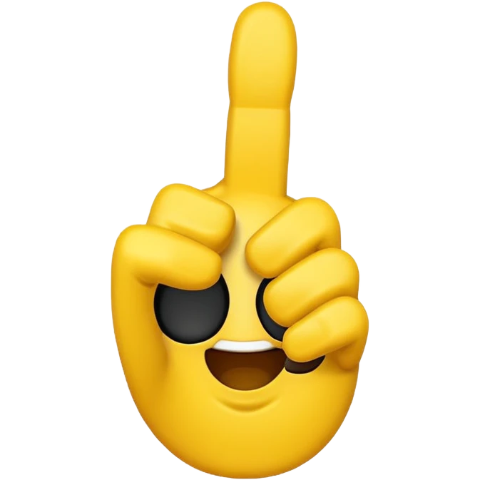 cartoon emoji hand with thumb up and middle finger raised at the same time emoji