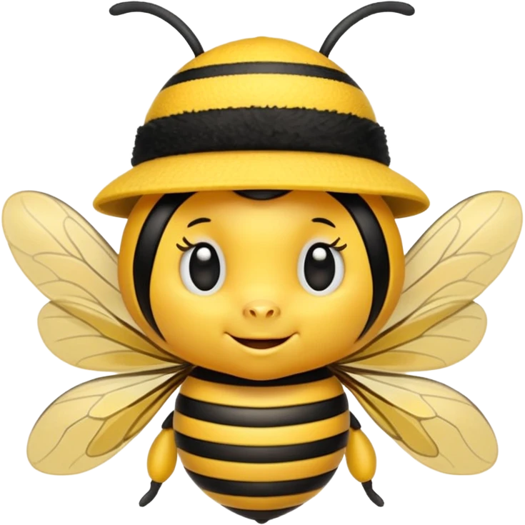 draw a bee in gentle hat emoji