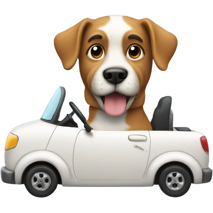 Dog driving emoji