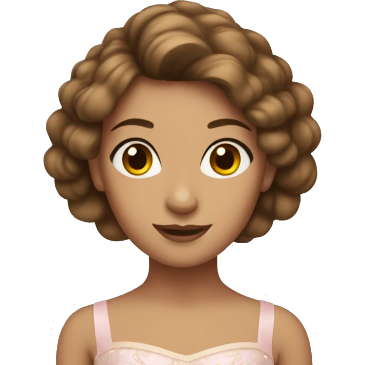 Balerina with brown hair emoji