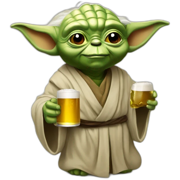 Yoda qui boit une bière emoji