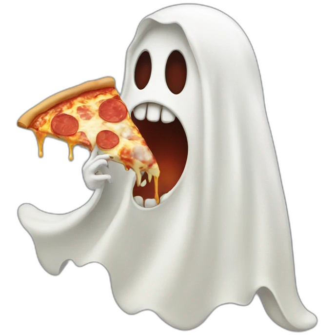 Ghost eating pizza emoji