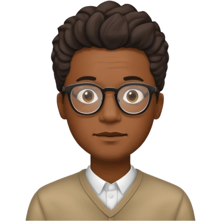 Black m’en with glass and semi free form the haïr style  emoji