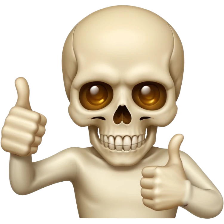 Skull giving thumbs up emoji