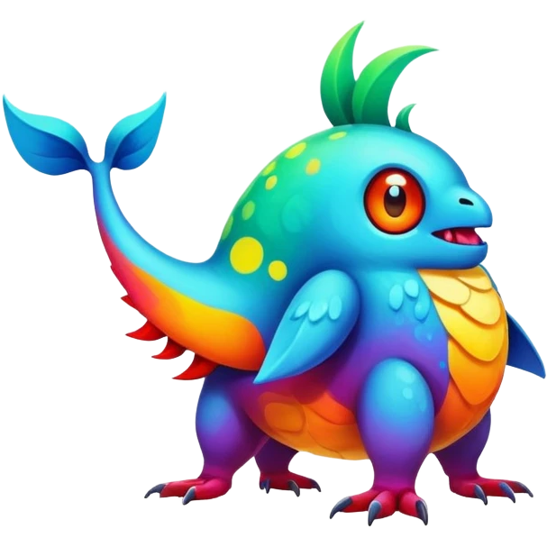 Colorful painted Fakémon-creature emoji