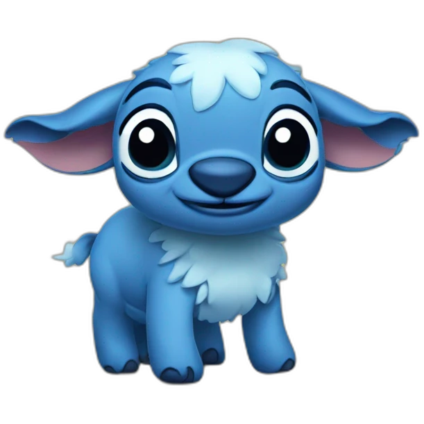 Stitch sur un mouton emoji