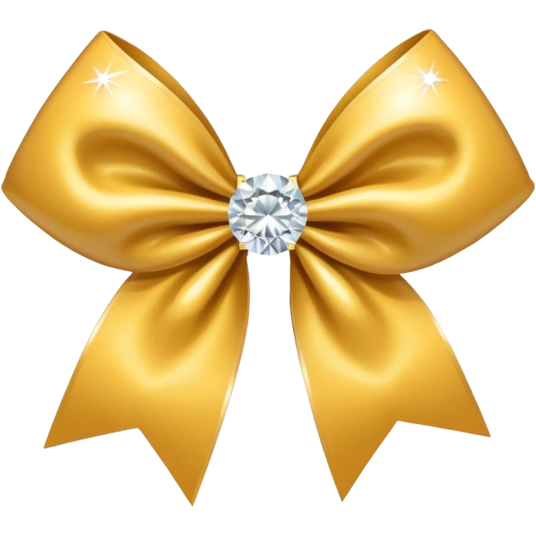 A diamonted cheer bow in gold just diamonte in middle tiny ones emoji