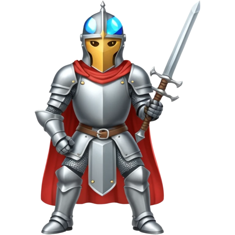 Armored knight with shining sword emoji