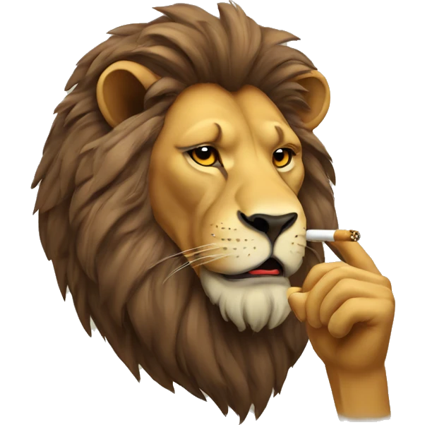 Lion smoking emoji