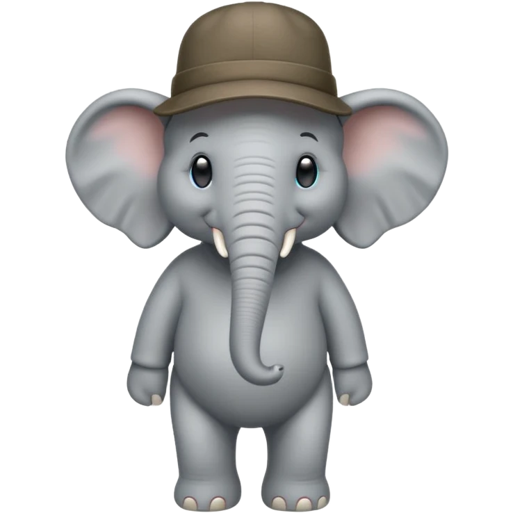 full body of elephant which is wearing hat emoji