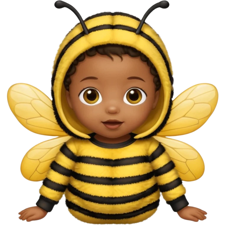 brownie baby girl with pacifier dressed as a bee emoji