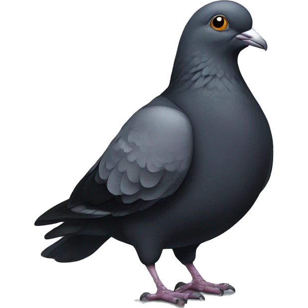 edgey fashionable pigeon wearing all black emoji