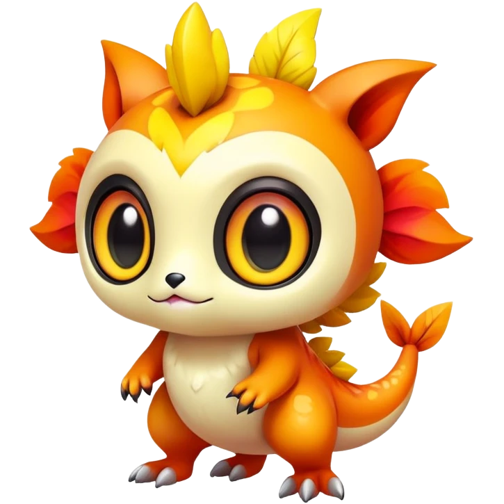 Exotic colorful chibi Fakémon-creature emoji