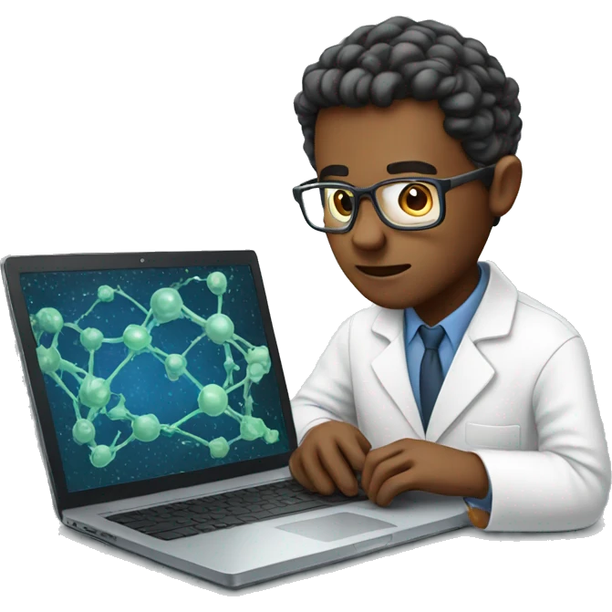 Scientist looking into his laptop emoji