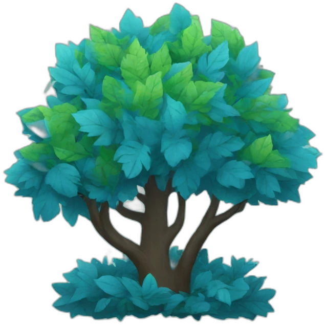 Forest with blue leaves emoji