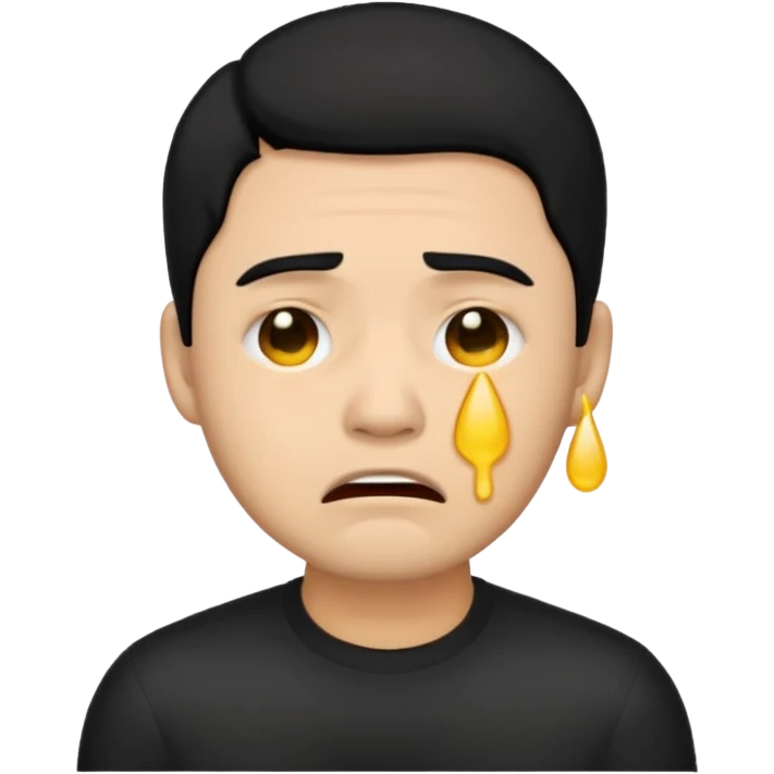 lightskin man with black hair emoji crying emoji