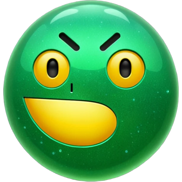Glitter Green Pacman emoji