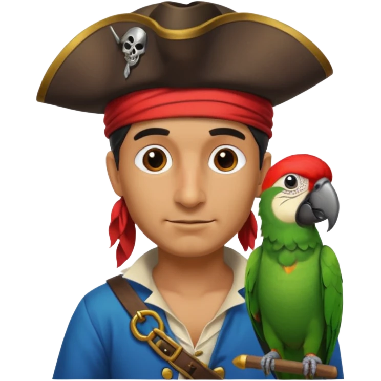 pirate and parrot emoji