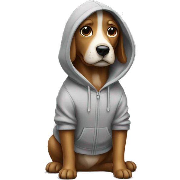 Dog wearing a hoodie  emoji