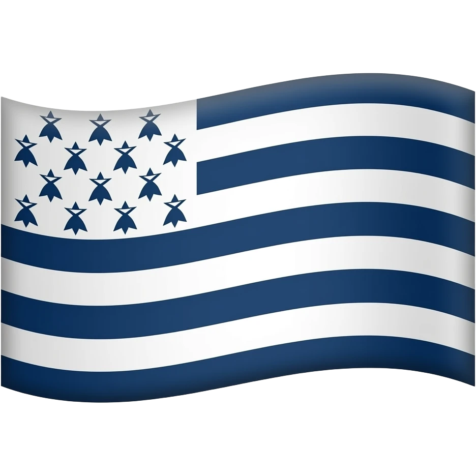 Drapeau breton noir et blanc emoji