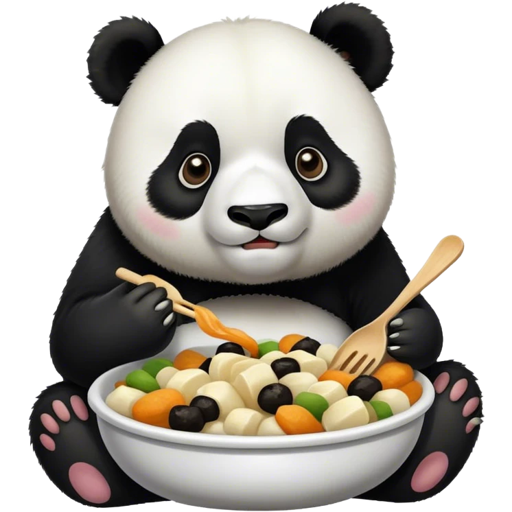 Panda eating a. Lot and lot of food emoji