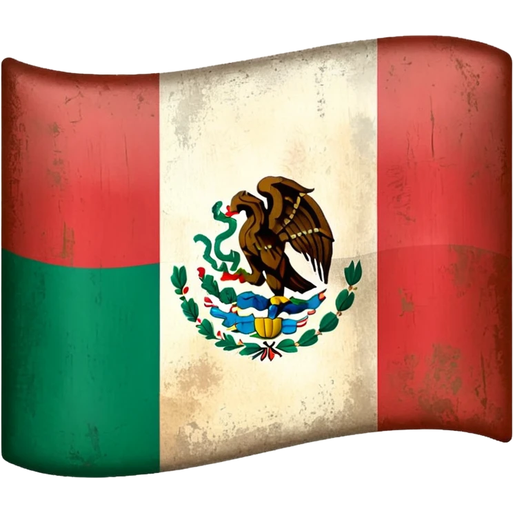 Make the Mexican flag but old looking and aesthetic emoji