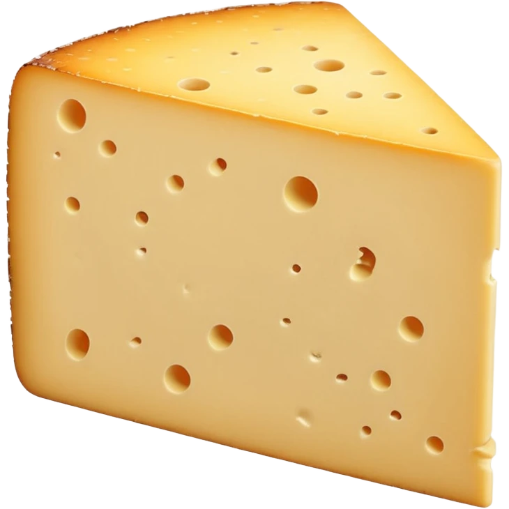 thick slice of cantal cheese, pale yellow firm interior, rough natural beige-brown rind, dense slightly crumbly texture, clean slice, subtle aging marks, soft lighting, subtle shadows, emoji scale emoji