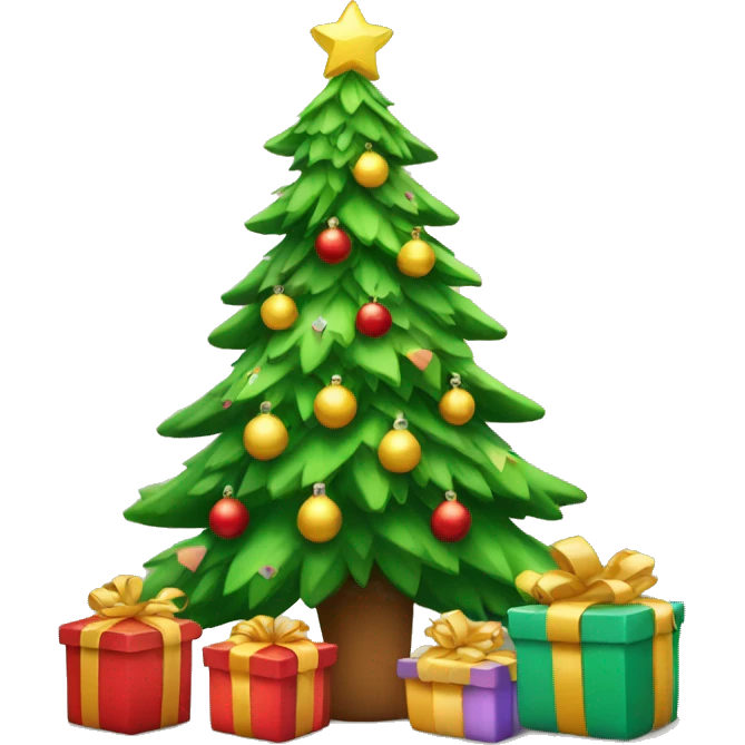 Christmas tree with gifts emoji