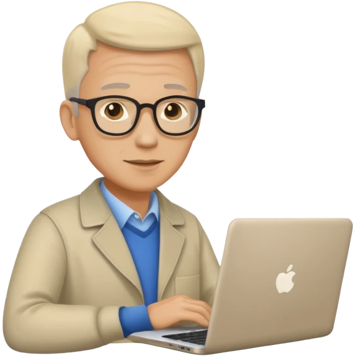 senior male programmer with laptop emoji