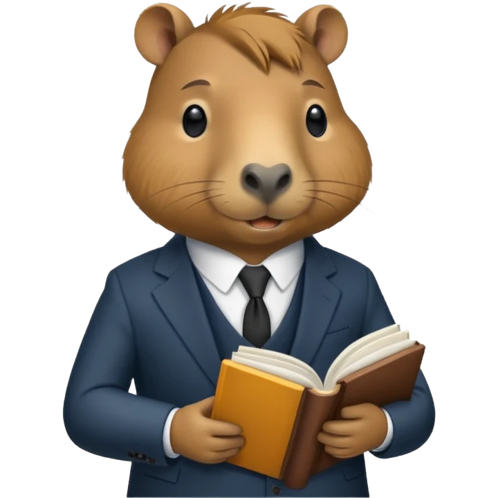 capybara reading in suit emoji
