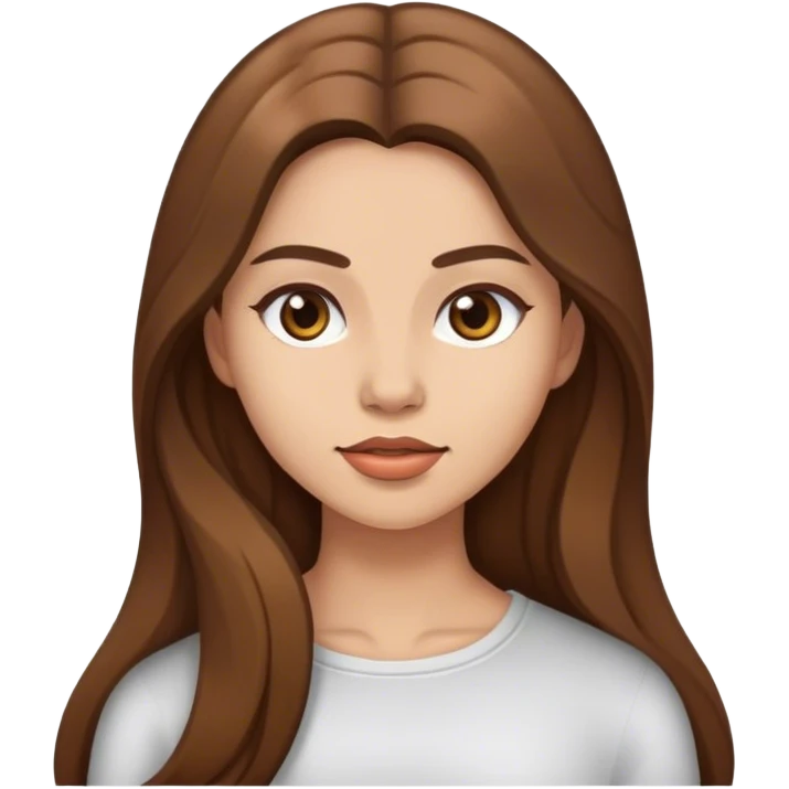 Adolescente con cabello castaño y largo emoji