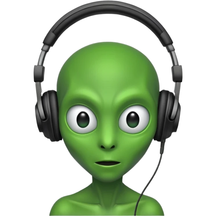 Alien listening to music emoji