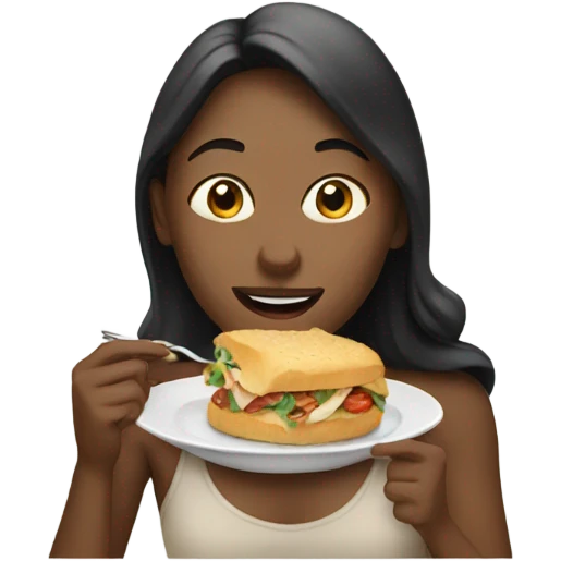 woman eating emoji