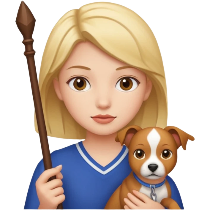 Américain staff et fille emoji